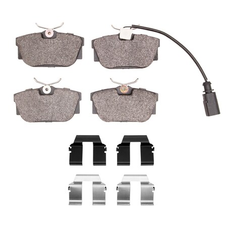 Dynamic Friction Co 3000 Semi-Metallic Brake Pads and Hardware Kit, Low Dust, 100% Copper Free, 100% Asbestos-free, Rear 1311-0877-11